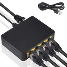 RJ45 Ethernet Splitter 1000mbps Gigabit Adapter 1 to 4 Ports with USB Power