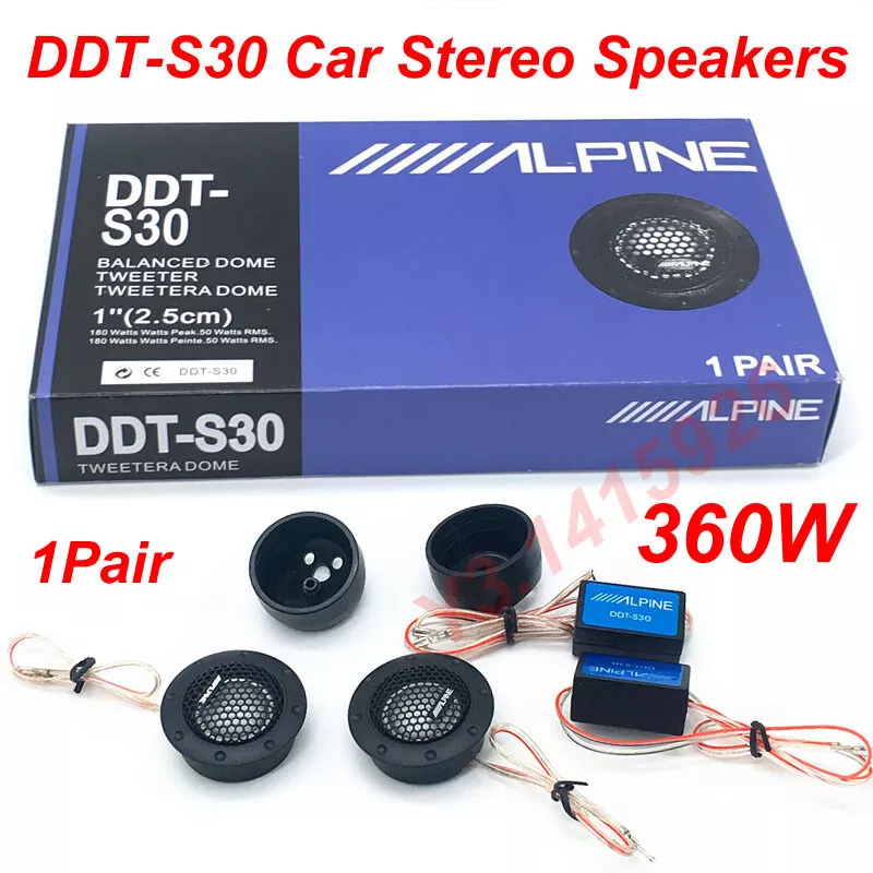 ALPINE DDT-S30 Car Stereo Speaker Music Soft Dome Balanced Car Tweeters  360W New