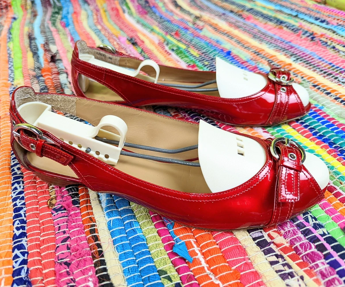 Leather peep deals toe flats