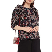 BA&SH Rym ruffle-trimmed printed cotton blous...