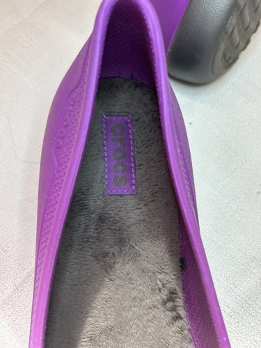 Crocs Purple Fleece Lined Women’s Size 10 Flats - Picture 6 of 6
