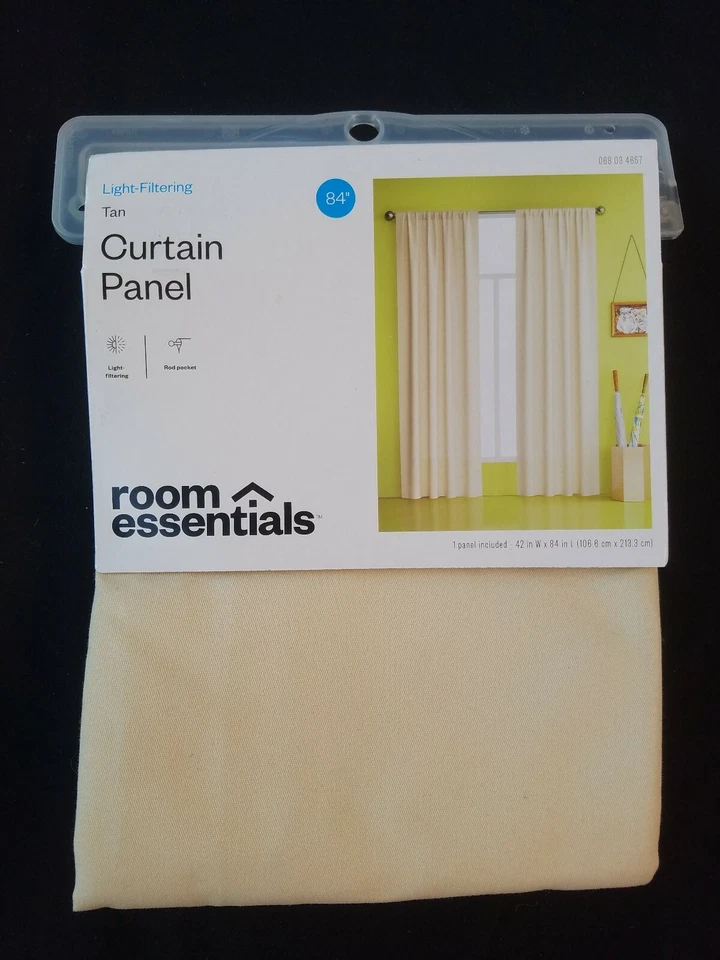 Light Filtering Twill Curtain Single Panel Room Essentials 42" x 84" Tan Beige - Image 2 of 3