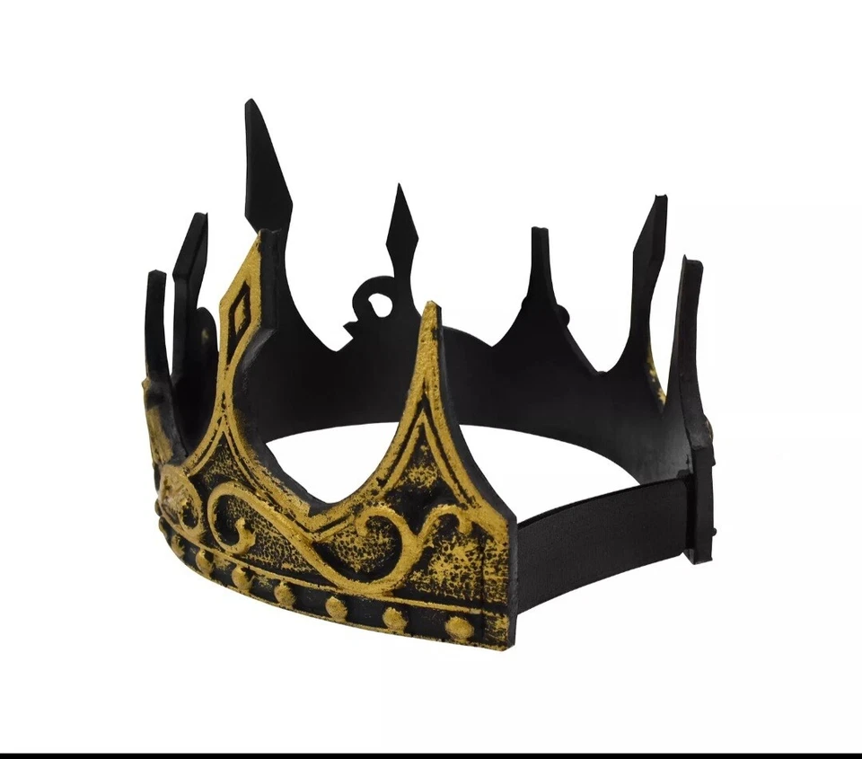Renaissance Medieval Ancient Gold King Foam Crown Hat Costume Adult, One Size. - Image 4 of 4