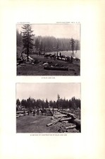CONSTRUCCIÓN DE PRESA LAGO AZUL Impresión Hidrográfica Antigua 1900