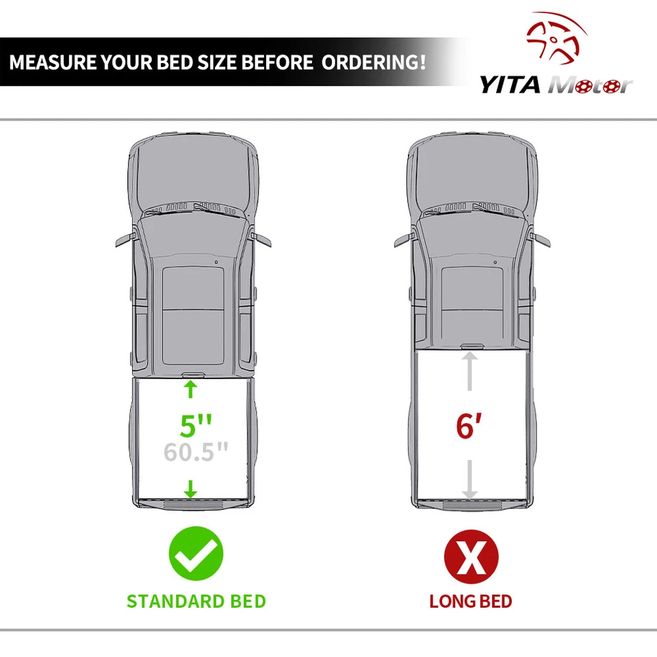 5FT Hard Tri-Fold Tonneau Cover Truck Bed For 2024-2026 Toyota Tacoma Waterproof Foto 2 de 4