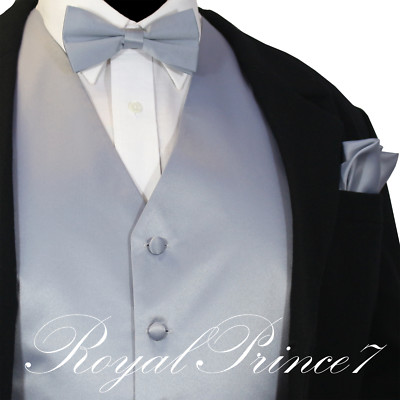 Men's Dress Vest BOWTie Hanky Solid Color Waistcoat Bow Tie Set Suit Or Tuxedo E - Foto 6