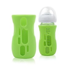 Silicone Sleeve for Avent Natural Glass Baby Bottles 8 oz Green