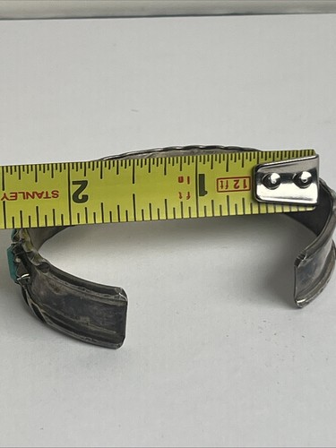 Native American A. Penketewa Zuni Turquoise Sterling Silver Cuff Bracelet - Picture 8 of 11