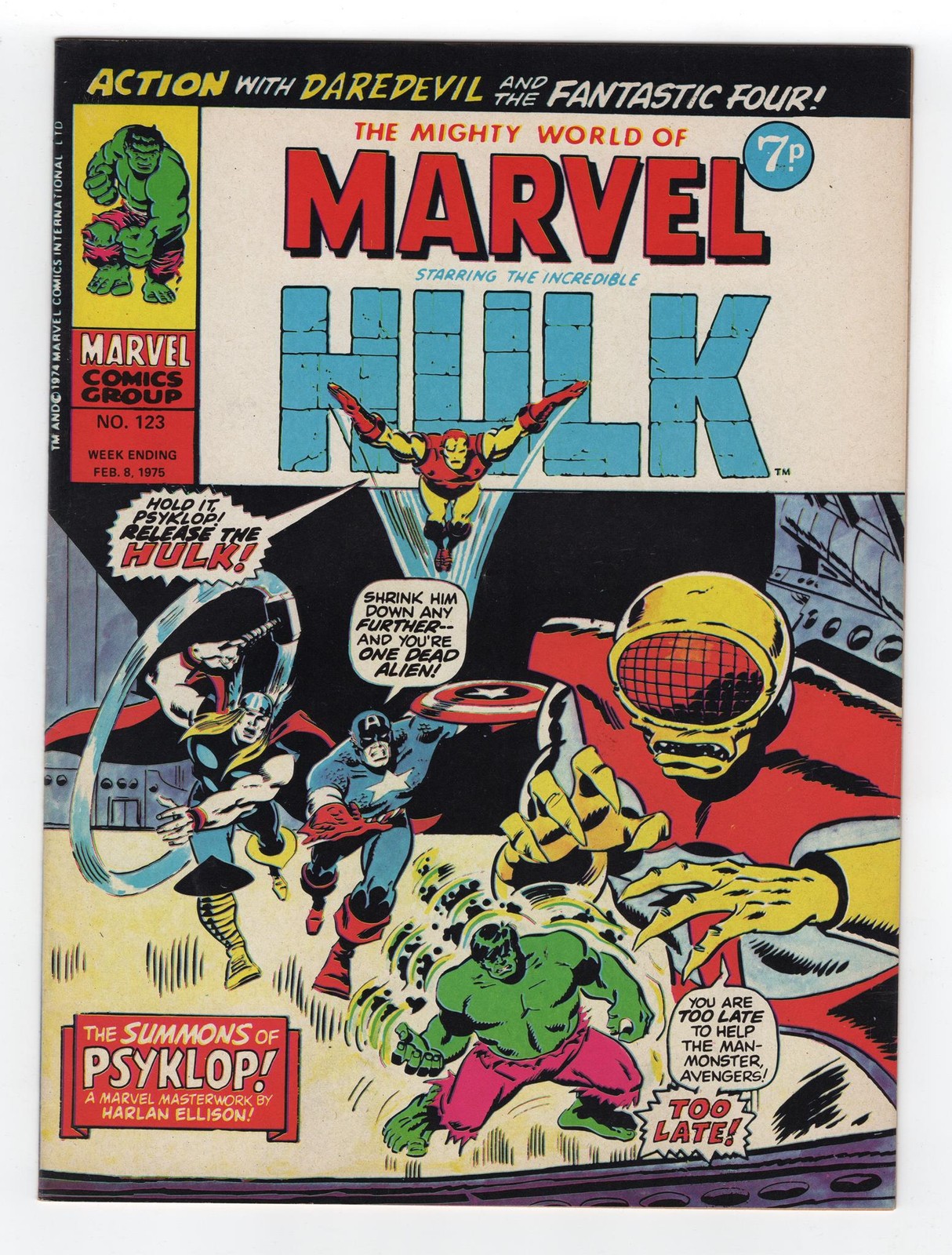 1971 MARVEL AVENGERS #88, DAREDEVIL #30 & FANTASTIC FOUR #58 1ST PSYKLOP RARE UK
