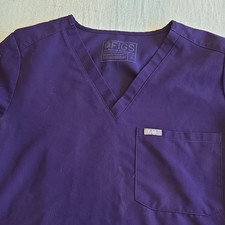 FIGS Women  s Technical Collection Scrub Set V-Neck Top  Pants Purple S