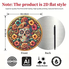 Decor#8" Flower Skull Vintage Tin Sign