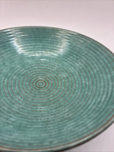 Vintage Carstens Tonnieshof Turquoise Bowl With Concentric Circles West Germany - Foto 4 di 13
