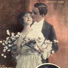 1910s Vintage Romantic Sheet Music Sprinkle Me With Kisses jk23