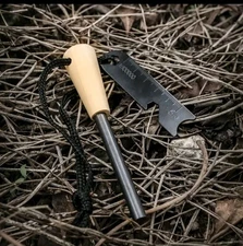 Emergency Ferrocerium Rod Fire Starter w/Handle+Fire Steel Scraper Flint Striker