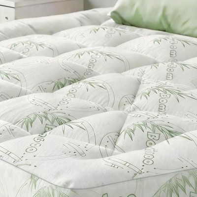 Bamboo Mattress Topper Queen W/ Deep Pocket 1700 GSM Fill Cooling Shredded