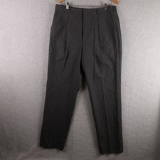 Brooks Brothers Brooksease Mens Gray Pleated Wool Dress Pants Made in USA 37x31