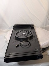 Adjustable Folding Laptop Stand with Cooling Fan Portable Vented Desk Black