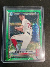 ELMER RODRIGUEZ-CRUZ 2021 1st Bowman prospect 82/99 GREEN SPARKLE #BDC-37