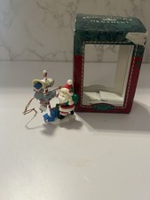 Vintage Santa at Mailbox Christmas Collectible Ornament w/ Box Mail Letters READ