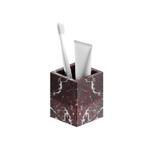 Marble Toothbrush Holder   4.1" Genuine Stone Bathroom Cup for Makeup Brushes...