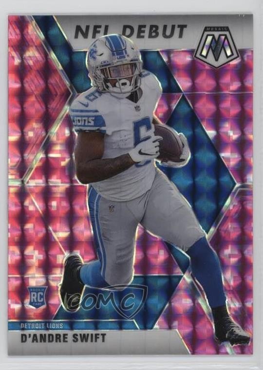 2020 Panini Mosaic NFL Debut Pink Camo Prizm D'Andre Swift #274 Rookie RC 19l7