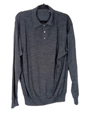 Metropolitan View Men’s 100% Merino Wool Sweater Size L Dark Gray