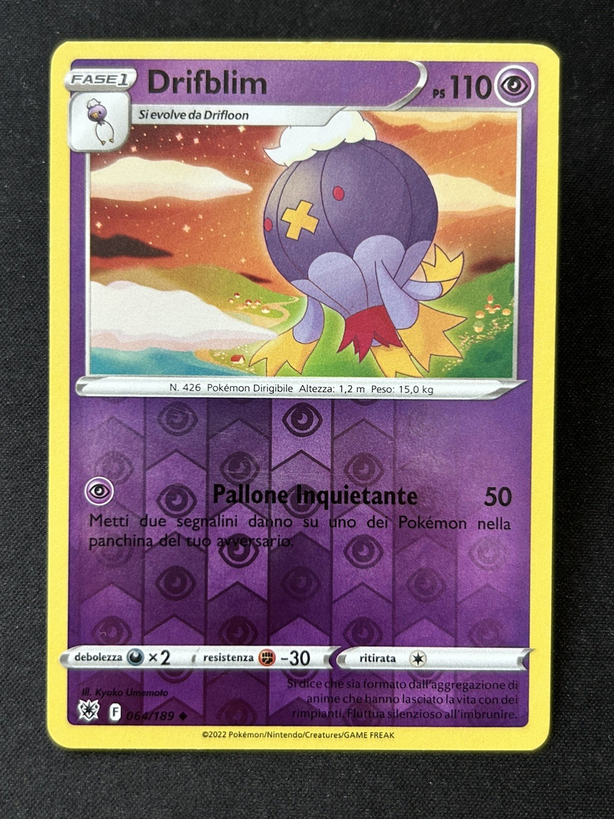 POKEMON - DRIFBLIM - REVERSE - 064/189 - LUCENTEZZA SIDERALE - ITA