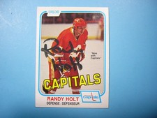 1981/82 O-PEE-CHEE NHL HOCKEY CARD #41 RANDY HOLT EX/NM SHARP AUTO AUTOGRAPH OPC