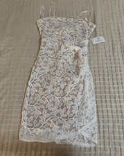 Windsor White Lace Floral Bodycon Mini Dress Sleeveless Straps Size S