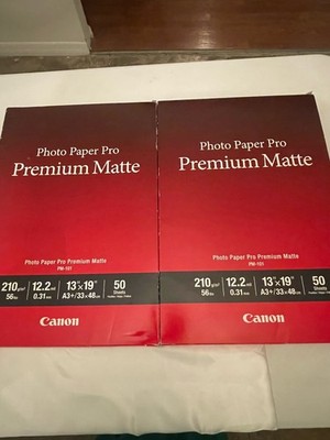 CANON PHOTO PAPER PRO PREMIUM MATTE 13 x 19'' 100-SHEETS *2Boxes NOS+ Pic#2 READ