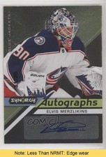 2020 Upper Deck Synergy Black Achievements 11/25 Elvis Merzlikins Auto READ 0c3