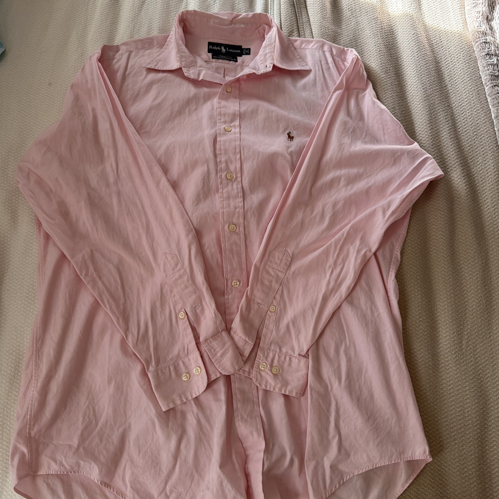 Ralph Lauren Yarmouth Mens Oxford Shirt 16 32/33 pink Button Down Cotton