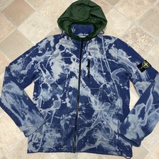 Stone Island SS2012 Felpa Giacca Blu/Verde Mimetica Grande Felpa con Cappuccio