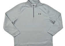 Under Armour Men's 3XL Loose Fit Quarter Zip Fleece Pullover Gray New With Tags