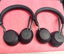 LOT OF 2X WORKING JABRA EVOLVE2 65 BLUETOOTH HEADPHONES/ MISSING USB DONGLES