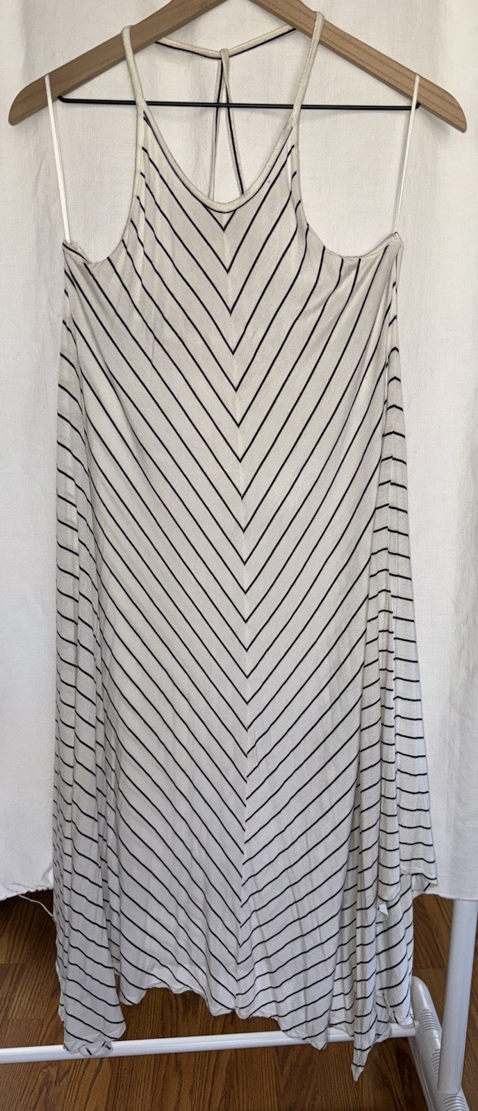Rip curl Line &lsquo;Em Up Dress In White And Black Stripes Size