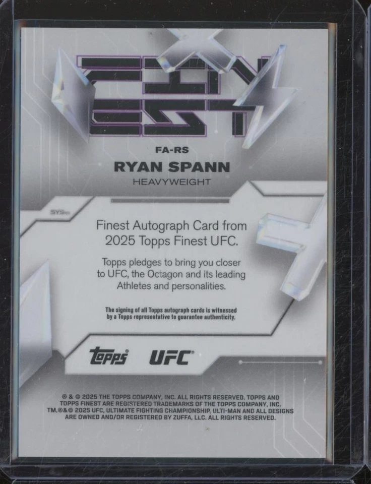 2025 Topps UFC Finest RYAN SPANN Auto Finest Checker Refractor /75 JMP1 - Image 2 of 2