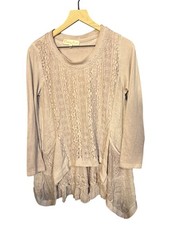 Pretty Angel Womens Small Lace Detail Long Sleeve Top Purple