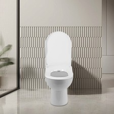 Non-Electric Bidet Toilet Seat, Fits Elongated Toilets, White, Dual Nozzle 