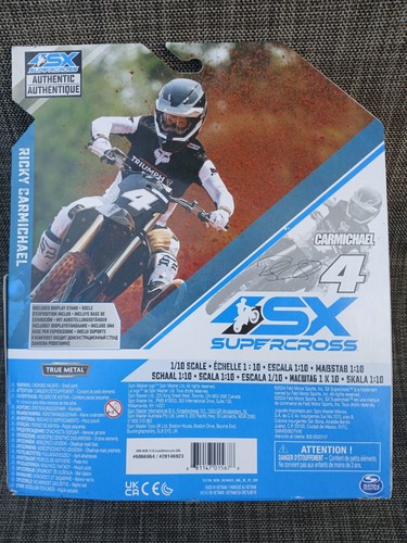 Spin Master SX Supercross Ricky Carmichael Triumph TF 450 Moto X Motorcycle Rare - Picture 4 of 5