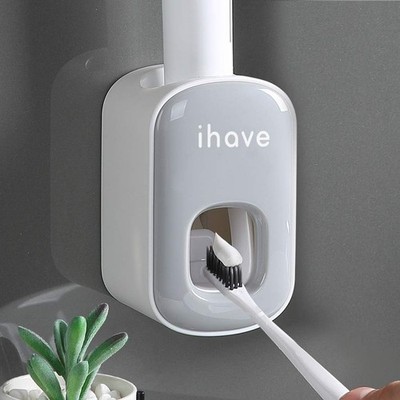 iHave Toothpaste Dispenser Wall Mount Automatic Grey