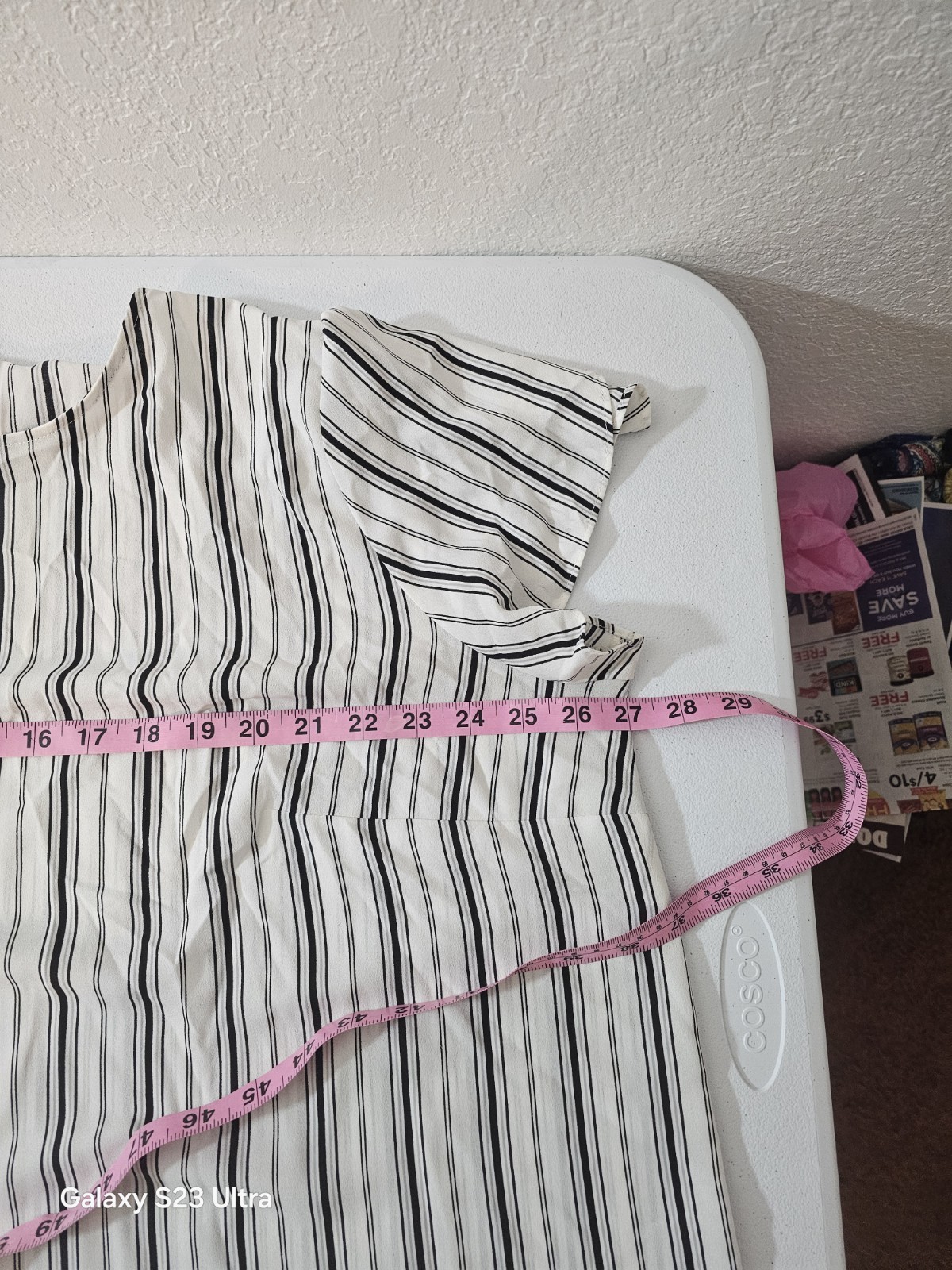 LOFT Striped Button Back Flutter Short Sleeve Blo… - image 4