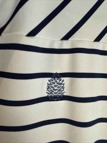 Ralph Lauren RLX Dress XL 16 Airflow Polo White Navy Stripes Drawstring Jersey - Picture 4 of 11