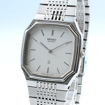 Seiko Chariot 6030-5080 Quartz Men's Octagon Watch White Dial