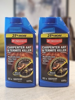 2x Carpenter Ant Termite Killer Plus Concentrate Kills Spiders Fleas Ticks Lot