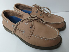 Sperry Top Sider Shoes Kids Boys 2.5 M Authentic Original Slip On Tan Leather