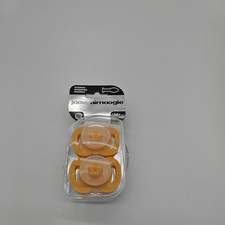 Joovy Airnoogie Orthodontic Pacifiers 6M 2-Pack Silicone Natural Touch Yellow