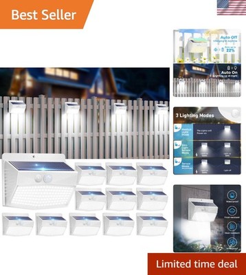 Solar Outdoor Lights 12 Pack with Motion Sensor & 3 Modes - Waterproof Security