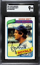 SGC 9 2002 TOPPS ARCHIVES GEORGE BRETT AUTOGRAPH SSP CERTIFIED ON CARD AUTO