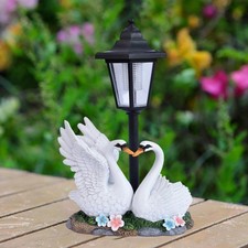 Swan Statue with Solar Lantern – Gift Idea for Garden, Patio And Terrace
